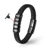 Lederarmband herren mit gravur schwarz uniqal
